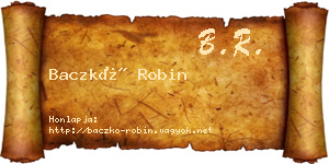 Baczkó Robin névjegykártya